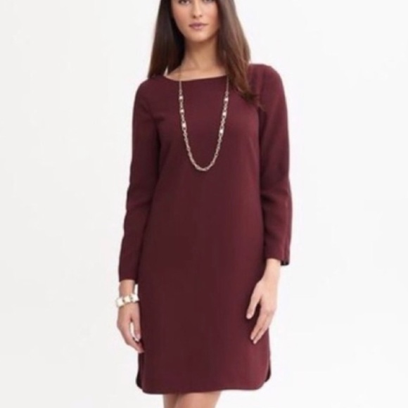 Banana Republic Dresses & Skirts - Banana Republic Dress Curved Hem Zip Quarter Sleeve Lyon Red EUC Size 2